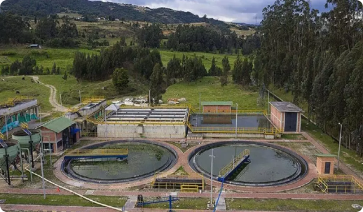 Infraestructura de una planta de tratamiento de aguas residuales